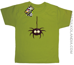 Zwisający Pająk Halloweenowy - koszulka dziecięca kiwi