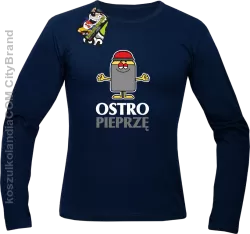 OSTRO pieprzę - Longsleeve męski granat