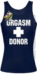 Orgasm Donor - Top damski granatowy 