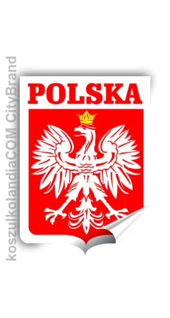 POLSKA naklejka herb z orłem w koronie 9x6,5cm