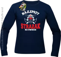 Najlepszy Strażak na świecie Fire Helmet - Longsleeve męski granat