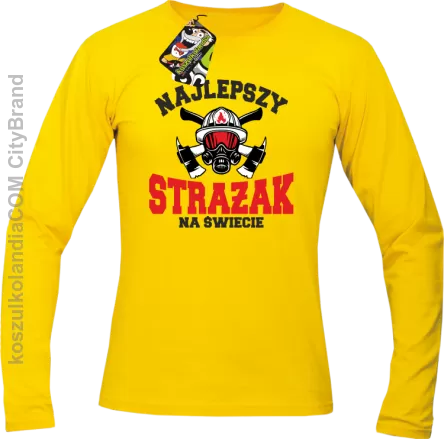 Najlepszy Strażak na świecie Fire Helmet - Longsleeve męski żółty 