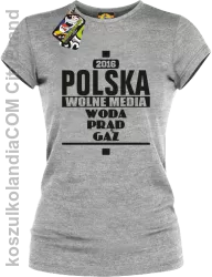 POLSKA WOLNE MEDIA WODA PRĄD GAZ - Koszulka Damska - melanż