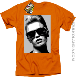 Woman in sunglasses BlackWhite - koszulka męska pomarańczowa