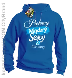 Piękny mądry sexy & skromny - Bluza męska z kapturem niebieska 