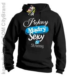 Piękny mądry sexy & skromny - Bluza męska z kapturem czarna 