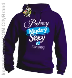 Piękny mądry sexy & skromny - Bluza męska z kapturem fioletowa 