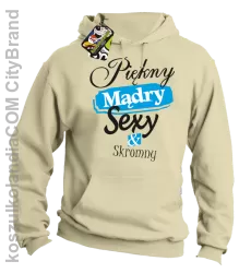 Piękny mądry sexy & skromny - Bluza męska z kapturem beżowa 