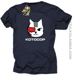 KOTOCOP - Koszulka męska  granatowa 