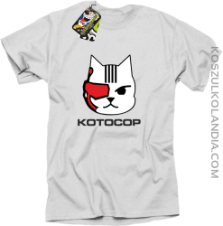 KOTOCOP - Koszulka męska  biała 