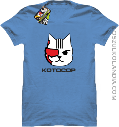 KOTOCOP - Koszulka męska błękitna 