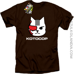 KOTOCOP - Koszulka męska brązowa 