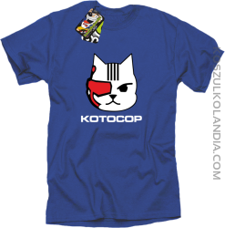KOTOCOP - Koszulka męska  niebieska 
