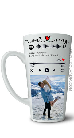Wasza Piosenka + Wasze zdjęcie  - duży walentynkowy kubek latte 450ml