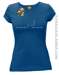 Koci Elektrokardiograf - Koszulka damska niebieska 