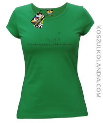 Koci Elektrokardiograf - Koszulka damska zielona 