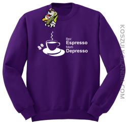 Bez Espresso Mam Depresso - Bluza STANDARD fiolet