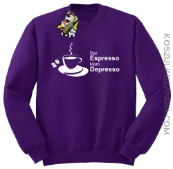 Bez Espresso Mam Depresso - Bluza STANDARD fiolet