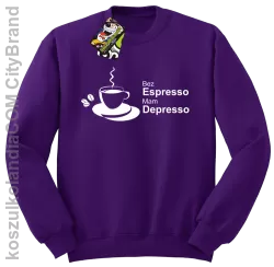 Bez Espresso Mam Depresso - Bluza STANDARD fiolet