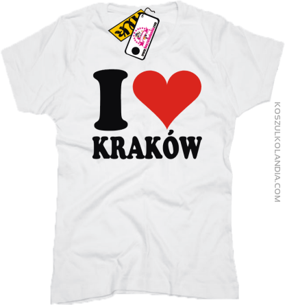 I LOVE KRAKÓW - koszulka damska 1 koszulki z nadrukiem nadruk