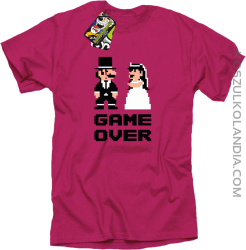 Game Over Pixel - koszulka męska na kawalerskie fuksja