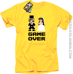 Game Over Pixel - koszulka męska na kawalerskie żółta
