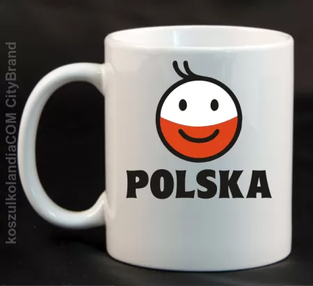 POLSKA emotikon dwukolorowy-Kubek ceramiczny