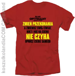 Zmień przekonania a zmienisz swój świat - koszulka męska czerwona