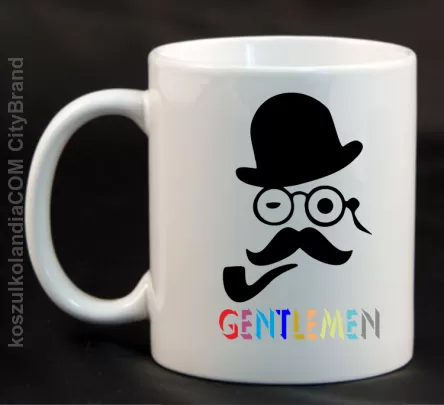 Gentlemen Retro Style - Kubek ceramiczny biały 