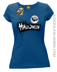 Halloween Standard Scenery - koszulka damska niebieska