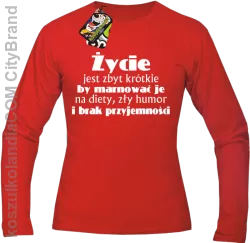 ŻYCIE Jest Zbyt Krótkie By Marnować Je - Longsleeve Męski - Czerwony