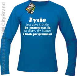 ŻYCIE Jest Zbyt Krótkie By Marnować Je - Longsleeve Męski - Niebieski