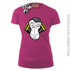 Music Monkey - koszulka damska - różowy