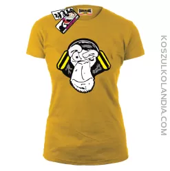 Music Monkey - koszulka damska - żółty