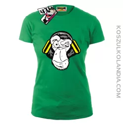 Music Monkey - koszulka damska - zielony