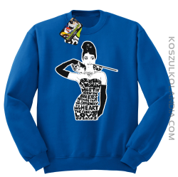 Audrey Hepburn RETRO-ART - Bluza męska standard bez kaptura niebieska 