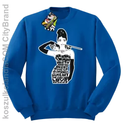 Audrey Hepburn RETRO-ART - Bluza męska standard bez kaptura niebieska 