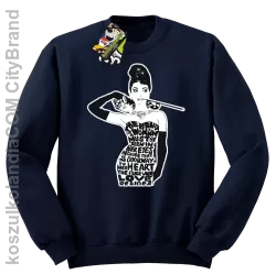 Audrey Hepburn RETRO-ART - Bluza męska standard bez kaptura granatowa 