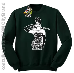 Audrey Hepburn RETRO-ART - Bluza męska standard bez kaptura butelkowa 