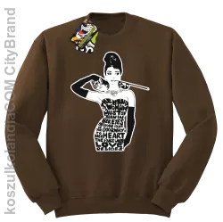 Audrey Hepburn RETRO-ART - Bluza męska standard bez kaptura brązowa 