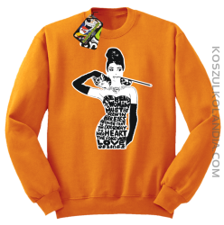 Audrey Hepburn RETRO-ART - Bluza męska standard bez kaptura pomarańczowa 