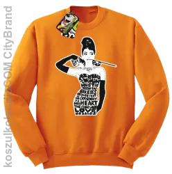 Audrey Hepburn RETRO-ART - Bluza męska standard bez kaptura pomarańczowa 