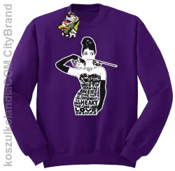 Audrey Hepburn RETRO-ART - Bluza męska standard bez kaptura fiolet 