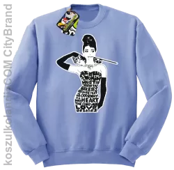 Audrey Hepburn RETRO-ART - Bluza męska standard bez kaptura błękit 