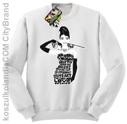 Audrey Hepburn RETRO-ART - Bluza męska standard bez kaptura biała