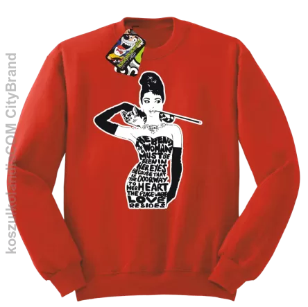 Audrey Hepburn RETRO-ART - Bluza męska standard bez kaptura czerwona 