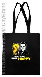 DON'T WORRY BEER HAPPY - Torba EKO czarny