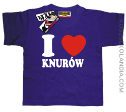 I love Knurów - koszulka dziecięca - fioletowy