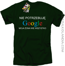 Nie potrzebuję Google moja żona wie wszystko - Koszulka męska butelka