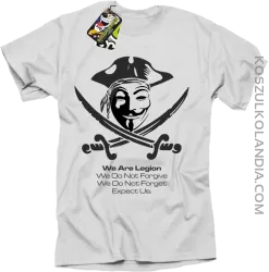 Anonymous We are Legion We Do Not Forget We Do Not Forgive Expect Us - Koszulka męska biała